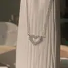 Collar de plata de ley S925 con forma de corazón y diamantes para mujer, estilo ins, lujo ligero, nicho, cadena para la clavícula de alta calidad para novia en Qixi