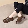 Zapatos de Plataforma para Mujer Primavera 2025 Nuevo Estilo Británico Hebilla Cuadrada Un Pedal Boca Profunda Zapatos de Una Capa Zapatos de Plataforma con Tacón Mocasines