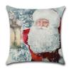 Nuevo 2022 Decorativo Navideño Lino 45x 45 Estampado Santa Dibujo Animado Coche Sofá Almohada Transfronterizo