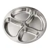 Plato dividido de acero inoxidable para uso doméstico, plato de preparación, plato para guarnición de hot pot, plato divisor de cuatro compartimentos, plato para frutas y bocadillos