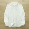 Camisa Blanca de Manga Larga Bordada de Cuerpo Entero para Mujer, Bordado Artístico Fresco Estilo Mori, Top de Algodón Puro de Alta Calidad para Vestir en Capas