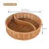 Cesta de Rattan Sintético Cesta de Armazenamento com Divisórias de Rattan com Tampa Caixa de Armazenamento de Frutas Secas e Doces para Mesa Cesta Dividida Caixa de Presente Cesta de Frutas