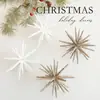 2026 Novos Estilos Enfeites de Natal Decorações para Árvore de Natal Cor Champagne Branco Transparente Estrela Explosiva