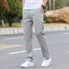 Calças Casuais Masculinas Primavera e Outono Novo Estilo Elásticas Slim Fit Negócios Tamanho Plus Moda Tendência Versátil Calças Longas Retas