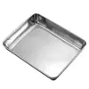 Plato Cuadrado de Acero Inoxidable 304 Fondo Plano Borde Estrecho Rectangular Plato para Pastel al Vapor Gelatina de Piel de Burro Plato para Comida Rápida Fría Bandeja Engrosada