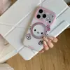 El patrón de gato KT con lazo es adecuado para la funda del teléfono Apple 18PRO, soporte magnético iPhone 17promax 16p