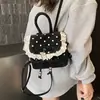 Mochila Feminina Linda de Bolinhas com Laço de Renda 2026 Nova Versátil Tendência Pequena de Alta Qualidade