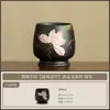 Cerámica negra pintada a mano con loto y detalles dorados, taza de té de maestro, taza de huevo de dragón, taza de degustación de té de gran capacidad, taza de cerámica para uso doméstico, té Kung Fu