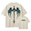 Camiseta Sung Jin Woo Transfronteriza Aliexpress Anime Talla S - Solo - Camiseta de Algodón Lavada Retro Plana