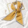 Bufanda Larga Pequeña de Seda Cinturón para el Cabello Corbata de Bolsillo de Alta Gama Cinturón de Cinta Lazo para el Cabello de Mujer Primavera y Otoño Combinación Perfecta