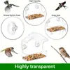 Alimentador de pássaros transparente acrílico com ventosa para sacada e janela de vidro natural ao ar livre em estoque atacado