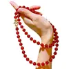 8Mm7A Collar de Ágata Calcedonia Roja Natural Transparente como el Hielo Cadena para Suéter Fidelidad Soporta Reinspección