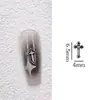 Manicure de Celebridade da Internet Retrô Coroa Coração Joias Estilo Punk Cruz Prata Metal Escuro Acessórios de Unha Atacado