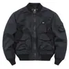 Chamarra de trabajo para hombre delgada primavera y otoño Nueva talla grande multibolsillos uniforme de béisbol piloto chamarra para hombre top 8908