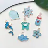 Azul Lago Gotejamento de Óleo Mamadeira Floco de Neve Laço Coração Pingente Acessórios Artesanais Pulseira Colar Acessórios de Joia