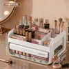 Caja de almacenamiento de cosméticos multifuncional tipo cajón, organizador de escritorio para tocador, estante multicapa para labiales y cuidado de la piel