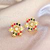 Pendientes navideños con forma de copo de nieve y diamantes dopaminérgicos, con un diseño moderno y personal.