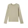 Camisa de Base em Acetato Tencel Lã Merino em Estoque Camiseta de Manga Longa Lenzing Tencel Camada Interna 9936