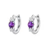 Europa e Estados Unidos agulha de prata s925 comércio exterior mais vendidos brincos círculo zircônia colorida Diamante design simples brinco de pressão brincos mulheres