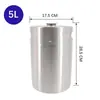 Barril de Cerveza Artesanal 5L/8L/10L Metálico Portátil Barril Dispensador para Exteriores Barril de Segunda Fermentación Conservador de Presión Mini para Homebrew