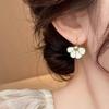 Aretes de Aro de Flor Verde de Alta Calidad para Mujer, Nuevo Diseño Nicho, Simples, Exquisitos, a la Moda, Únicos, Elegantes, de Lujo Ligero