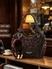 Bolsa de ombro nova moda outono 2026 transfronteiriça, bolsa transversal com estampa de leopardo retrô, bolsa tote tipo balde moderna para o dia a dia