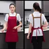 Delantal para Uso Doméstico y Comercial Impresión de Logotipo Personalizado Impermeable y a Prueba de Aceite Cocina Té con Leche Ropa de Trabajo Resistente al Desgaste Femenino Popular Cómodo