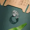 Anillo Rama de Flor de Vid Guofeng Nuevo Chino Simple y Generoso de Alto Nivel Flor Calada Retro Palacio Anillo Abierto