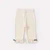 Leggings de Encaje Tejido de Verano, Delgados y Transpirables, Pantalones Elásticos Ajustados para Bebés y Niños Pequeños, Pantalones Largos con Lazo para Niñas