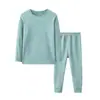 Conjunto de Ropa Interior Térmica para Niños Doble Cara de Felpa Ropa de Otoño para Niños Pantalones Terciopelo de Nieve para Niños Mayores Conjunto de Pijama para Niñas