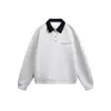Nueva Camisa Polo Sudadera de Patchwork de Manga Larga para Hombre Otoño 2026, Top Casual Holgado de Alta Gama para Adolescentes
