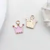 1 Esmalte Rosa DIY Acessório de Joia Artesanal Liga Metálica Pequeno Pingente Brinco Pingente de Colar Material