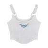 Deseo Puro Letra Bordada Camisola Pequeña Ropa Interior para Mujer Algodón Puro Ropa de Chica Caliente Ajustada Corta Celebridad de Internet Top Exterior
