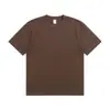 Camiseta Masculina de Algodão 100% Puro Alta Qualidade Cor Sólida Pesada Gola Redonda Manga Curta Casual Algodão Penteado Camiseta de Ombro Masculina e Feminina