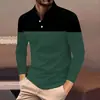 Camisa polo de manga larga transfronteriza, una prenda superior para hombre elegante y lujosa con un tacto de alta gama y un cuello clásico