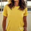 Camiseta de Algodón Puro Manga Corta Cuello Redondo Poliéster Color Puro Lisa para Pareja Hombres y Mujeres Tops Casuales Exportación Transfronteriza Especial