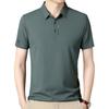 En vivo Transfronterizo Verano Nuevo Manga Corta para Hombre Mediana Edad Suelta Camiseta de Hombre Solapa Color Sólido Polo sin Marcas para Hombre