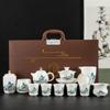 Conjunto de chá banhado a prata conjunto de chá banhado a prata para escritório conjunto de chá kung fu com sebo Bule de porcelana branca Jade xícara de chá