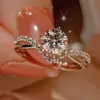 Anillos de Pareja Corona de Amor Cuatro Garras Diamante de 1 Quilate Circonita Par de Anillos para Hombres y Mujeres Anillos de Boda Venta al por Mayor