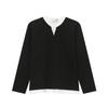 MTLCLOTHES Ropa para Hombre 2024 Otoño Nuevo Estilo Coreano Color de Contraste Falso Dos Piezas Cuello Doble Holgada Casual Chaqueta