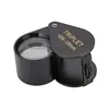 Lente de vidro óptico portátil de 18 mm 10 vezes HD para identificação de joias de jade lupa de metal preto de alta potência