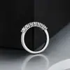 Anillo de Estilo Ins Transfronterizo Lujo Accesible Femenino de Gama Alta Moissanita Modelo Caliente de Amazon Anillo de Fila de Siete Estrellas de Plata de Ley 925 Moissanita