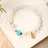 Pulsera de Ágata Blanco Natural para Mujer Pulsera de Cuentas de Jade Hetian Pulsera de Cuentas Colgante Yanyuan Nuevo Regalo para Novia China