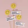 Celebridade da Internet estilo ins Decoração de Bolo Bandeira Plug-in Dia das Crianças hbd Rosto Sorridente Flor de Girassol Urso Coração Cartão Plug-in