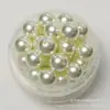 Perlas de vidrio de color verde lechoso de alto brillo con medio agujero, cuentas redondas de un solo agujero, accesorios para joyería DIY hechos a mano, directo del fabricante