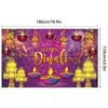 Fundo de Diwali Transfronteiriço Decoração de Casamento Indiano Cortina de Porta Decoração de Iluminação Festiva Foto Banner de Diwali