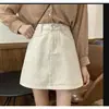 Nueva Falda de Mezclilla Casual Estilo Coreano para Mujer Primavera y Verano, Falda de Cintura Alta Corte A, Favorecedora y Versátil, Falda de Mezclilla Ajustada a la Cadera