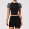 Nuevo Conjunto de Yoga para Mujer Verano 2026, Traje Deportivo de Contraste de Color Corto para Pilates, Entrenamiento, Running, Fitness 2567