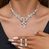 Suprimento transfronteiriço requintado corrente de garra cristal de strass borboleta brincos colar conjunto simples tipo gota elegante corrente para clavícula
