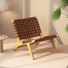 Sillón individual de madera maciza con tejido de cuerda, estilo nórdico, para balcón, informal, estilo japonés, tranquilo, para apartamento pequeño, con respaldo.